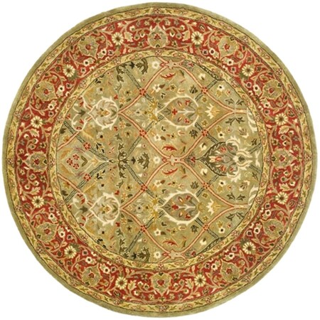 Safavieh Persian Legend 6 ft. x 6 ft. Hand Tufted Round Rug - Light Green-Rust PL819B-6R